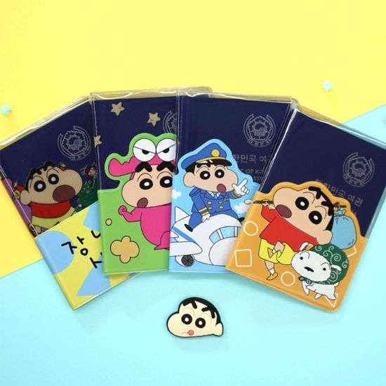 짱구 투명 여권 케이스 3P 여행 휴대용 지갑 파우치[W