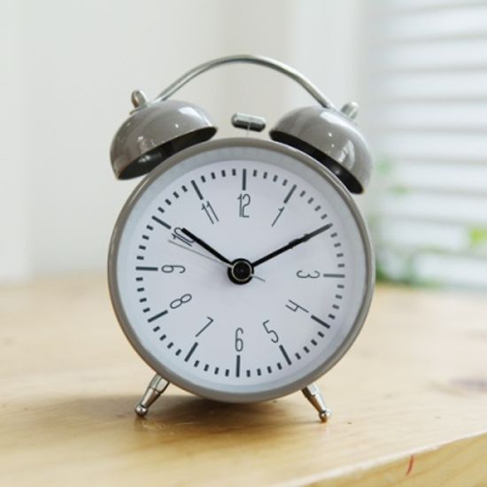 모던디자인 트윈벨 알람탁상시계(화이트)