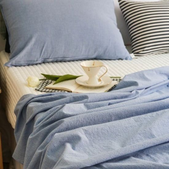 멜란 워싱 깨알 체크 면 여름 이불 세트-8컬러