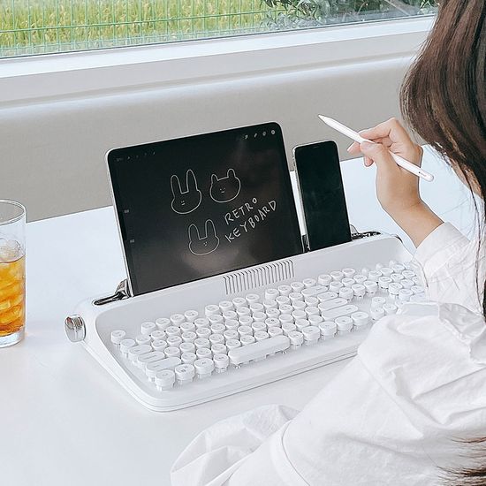 엑토 레트로 블루투스 멀티페어링 풀배열 키보드 B503