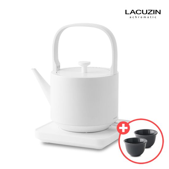 라쿠진 오리엔탈 전기포트 화이트 +찻잔 2P 세트