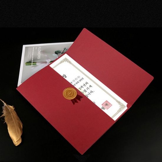 3단 접이식 상장케이스 와인레드 졸업장 임명장