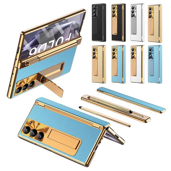 갤럭시Z폴드7 펜 포함 수납 더블 힌지보호 가죽케이스