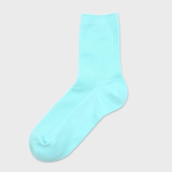 비비드 골지 립 양말(하늘색)