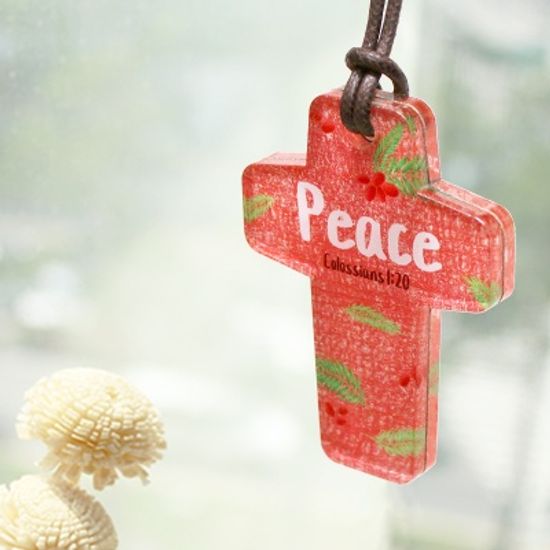 아크릴 십자가 목걸이- Word