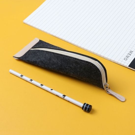 오펠트 오픈형 펜슬케이스 패브릭 지퍼필통 블랙