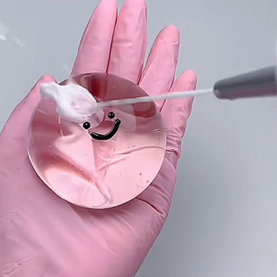 스마일 물방울 버블 말랑이 슬랑이 슬라임 주사기 덤