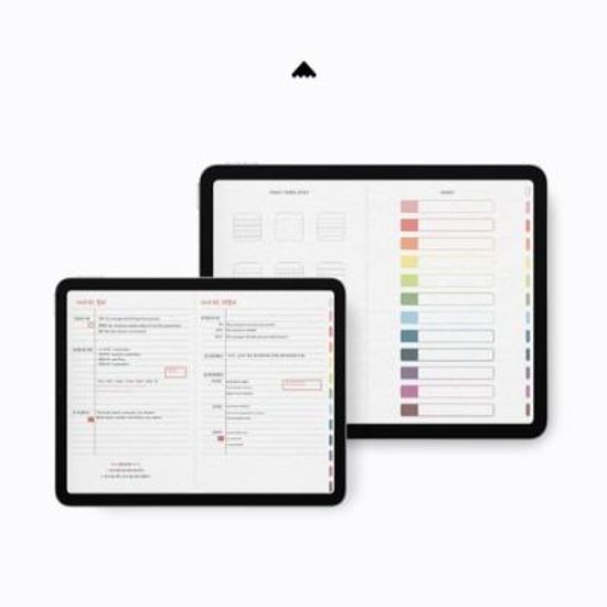12탭 인덱스노트북 종이질감 컬러풀스프링 가로형