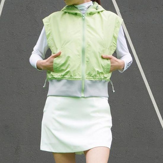 럭스골프 MG3M502W 여성 풀집업 후드 베스트 조끼