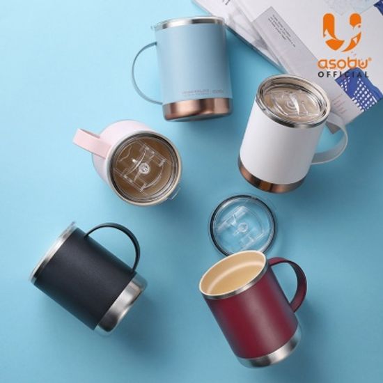 아소부 세라믹 스텐 진공  얼티밋머그 360ML 버건디
