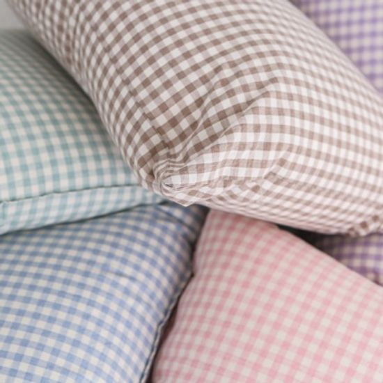 멜란 워싱 면 베개 커버-6컬러 (체크/무지)