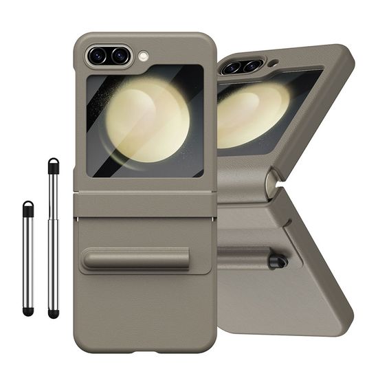 갤럭시 Z플립 5 4 3 펜수납 힌지 풀커버 가죽 케이스