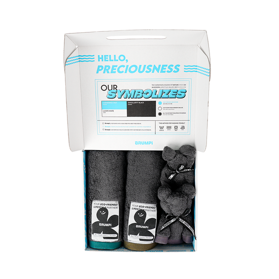 [D그레이-2Towel & 2HandTowel] 브룸피 타올 세트