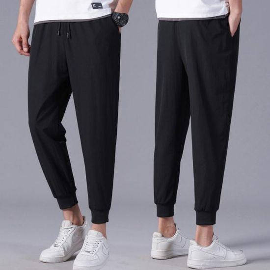 남자 무지 시보리 팬츠 조거바지