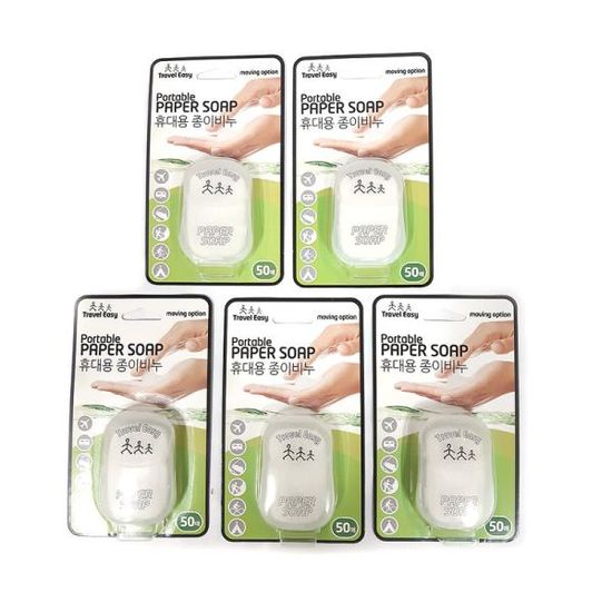 TE 휴대용 종이비누 50매 /5세트/