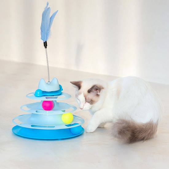 레토 고양이 장난감 회전 공놀이 3단 트랙볼 LPT-TB02