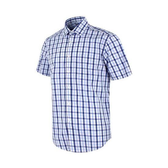 캐주얼셔츠 블루 반팔 남방 체크 남(WB1A961)