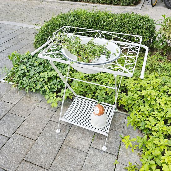 화이트 프렌치 자딘 스탠딩 대야
