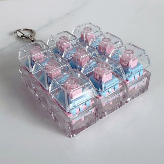 피젯 토이 투명 9키 키보드 키캡 딸깍이 장난감 키링