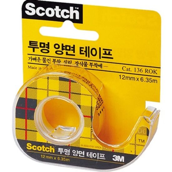 스카치 투명 양면테이프(136 1 W142E33
