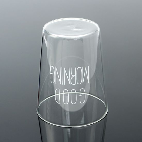 [로하티] 굿모닝 투명 유리컵(400ml)