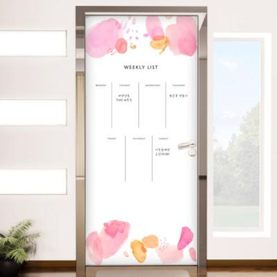 cm875-칠판현관문시트지_주간일정표(워터컬러)