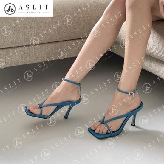 [애슬릿]여름 사각 스트랩 쪼리 데일리 하이 힐 샌들