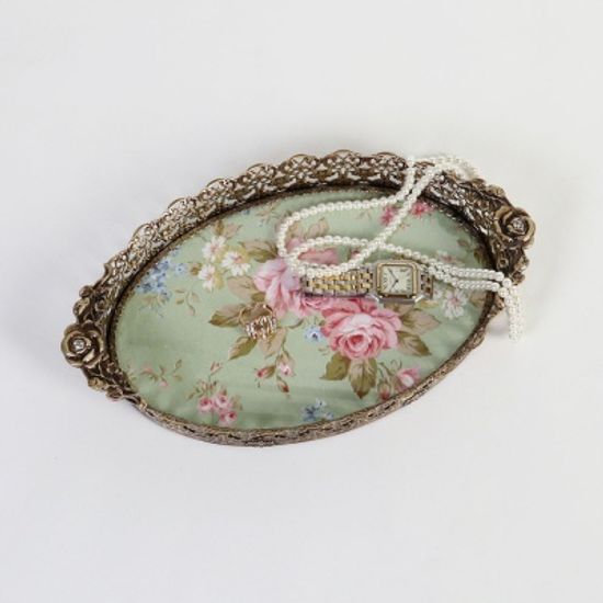 엔틱메탈 빈티지 장미 메이크업 트레이 스몰-4색상