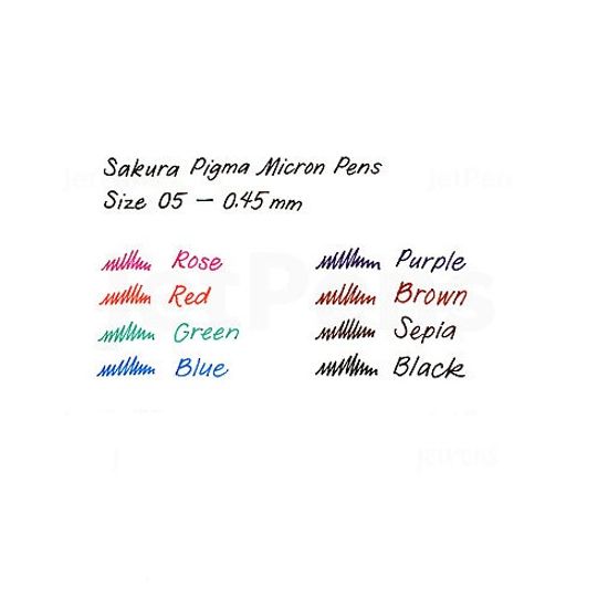 사쿠라 피그마 마이크론 0.45mm 8색세트 05