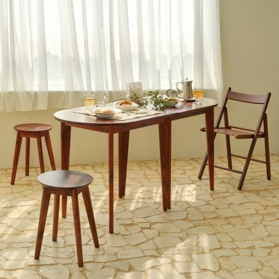 에이든 티크 반타원 테이블 2colors