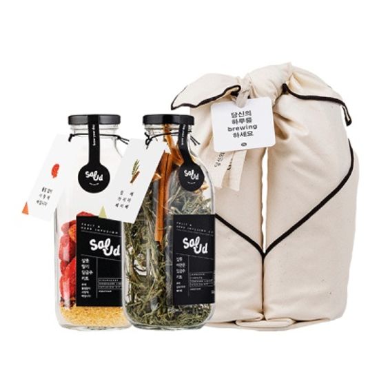 살룻 담금주 키트 보자기 2구 선물세트 500ml