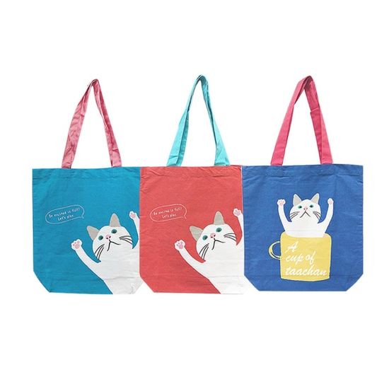 야옹이 타챤 컬러 에코백 3color