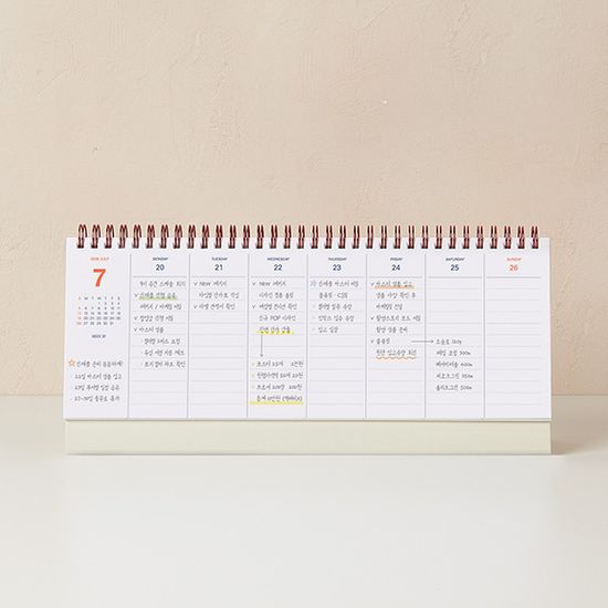 (2026 날짜형) 데스크 위클리 플래너 2026_탁상달력