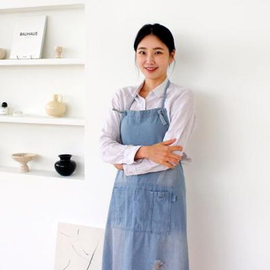 루나 원더 면데님 롱앞치마 연청