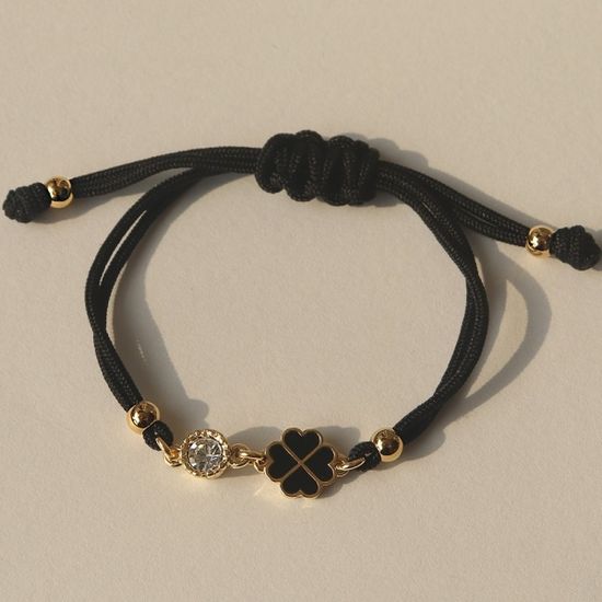 [선물포장] 탄생석 클로버 매듭 팔찌(4컬러)