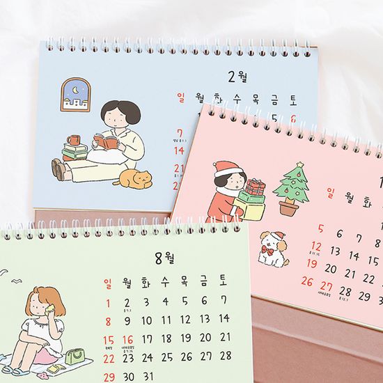 2027 일상 탁상 달력 (감성 일러스트 데스크 캘린더)