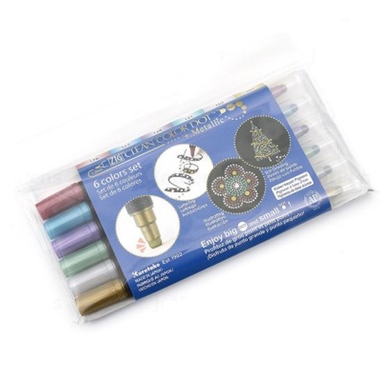 쿠레타케 지그 클린컬러 DOT-양면 메탈릭 6색 F192-4