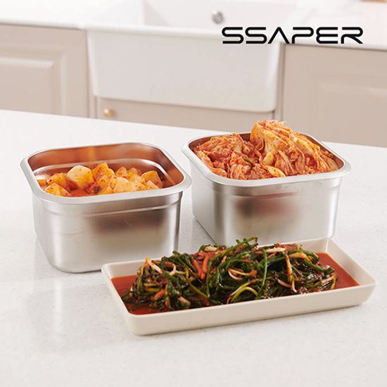 셰퍼 스퀘어락 패밀리 스텐 밀폐용기 2종 세트 2500*2