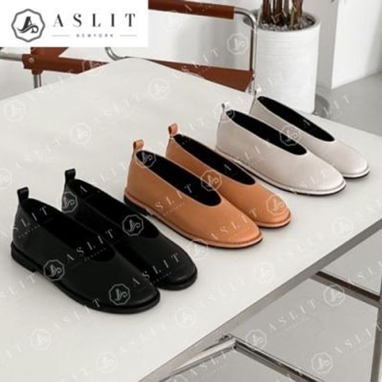 [애슬릿]여성 라운드 토 오버솔 데일리 플랫 로퍼 2cm