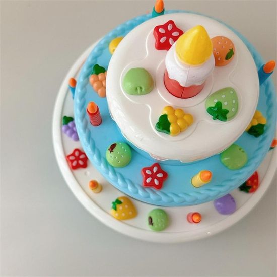생일축하 촛불끄기 움직이는 회전목마 케이크 오르골