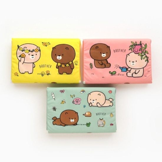 핑크풋 브라더 여행용 티슈 무형광 자연펄프