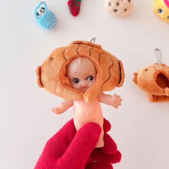 인형용 붕어빵 모자 키링