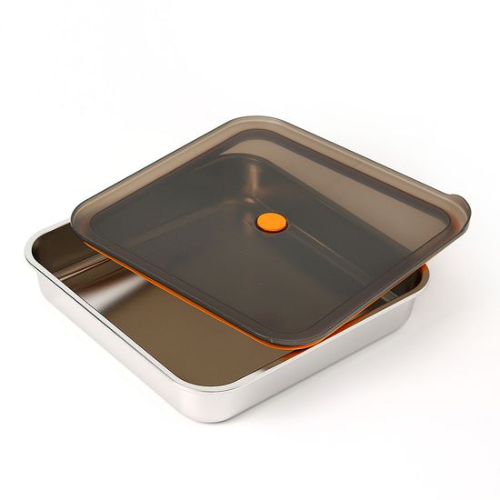 [온프레시] 락킹 정사각 스텐 밀폐용기 2.5L 반찬통