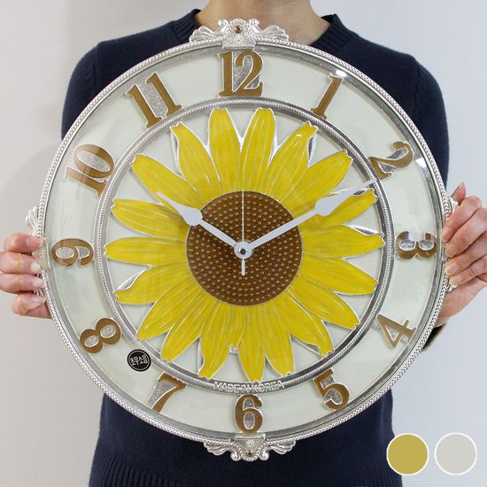 무소음 금은도금 해바라기 대형 주물 벽시계 HSA-613