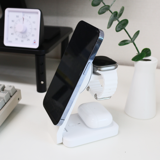 이코노미쿠스 qi2 접이식 3in1 무선 맥세이프 충전기 