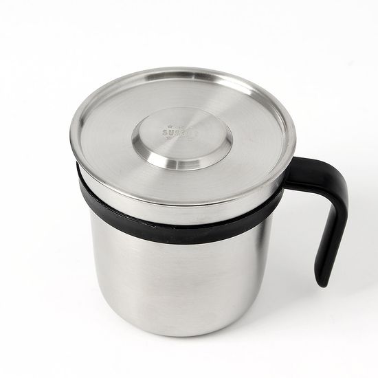 [엣모어]캠브로 손잡이 스텐 캠핑컵(450ml) (블랙)