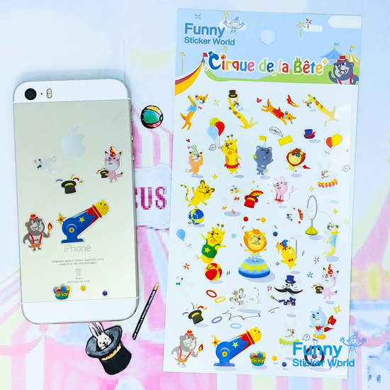 퍼니스티커 C573 야수들의 서커스 PVC 스티커