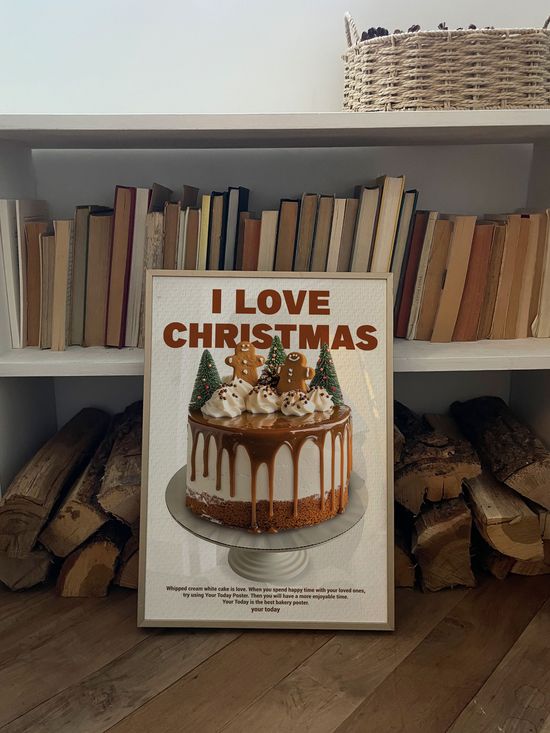 크리스마스 진저쿠키 케이크 베이커리 포스터