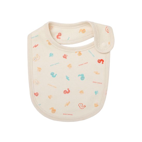 뱀띠해 오가닉 사계절 신생아 턱받이 크레용뱀