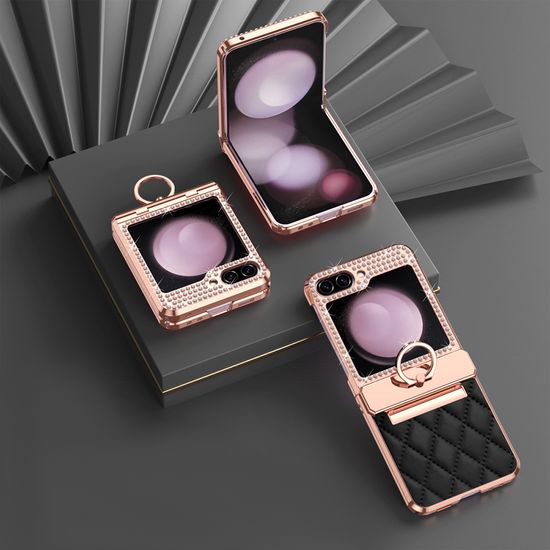 갤럭시 z플립 3 4 5 6 골드 링 큐빅 힌지 커버 케이스